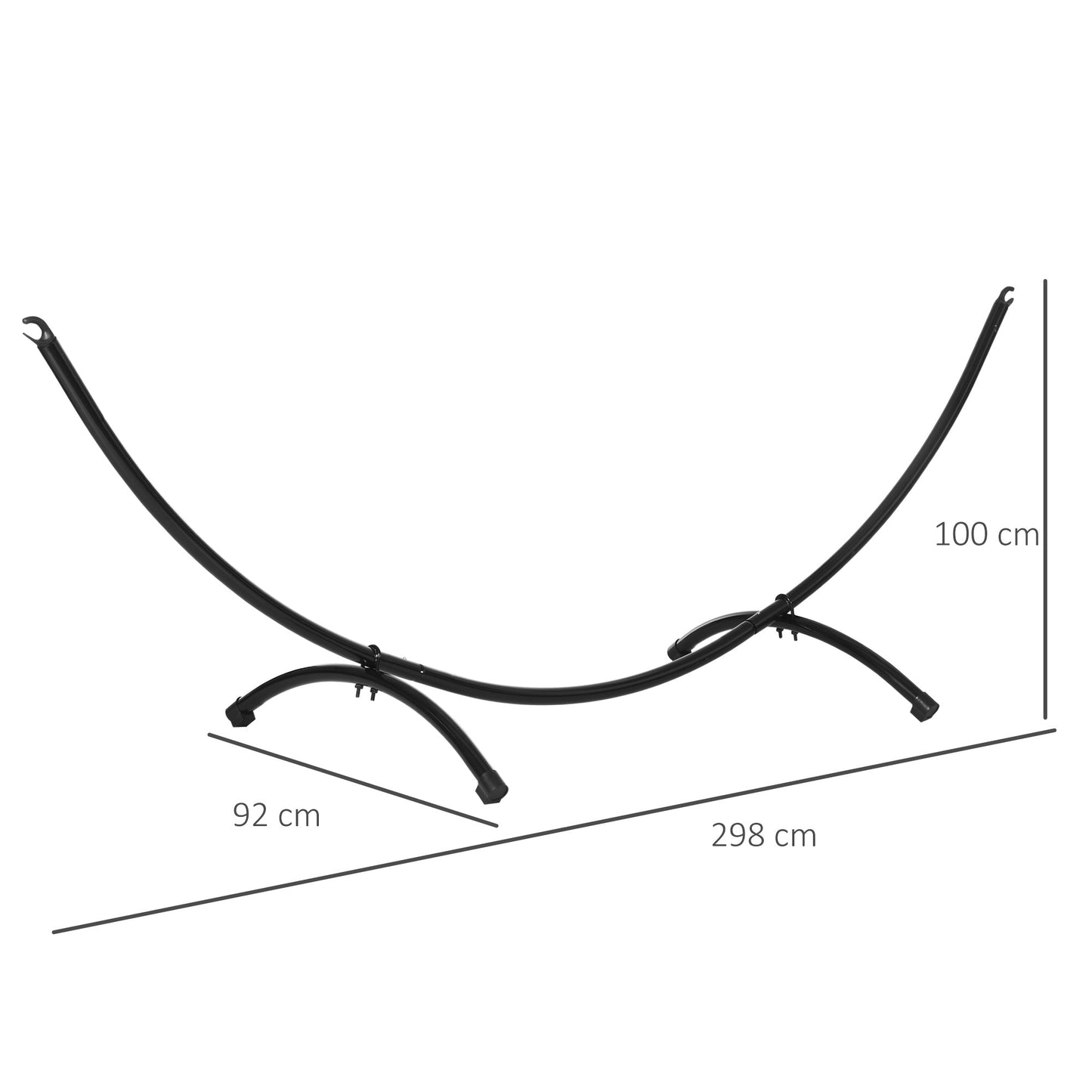 Outsunny 3(m) Universal Hammock Stand Metal Frame Garden Camping Picnic Outdoor Patio Replacement Stand Only