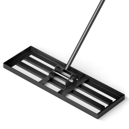 75/91/106 x 25cm Lawn Leveling Rak with Ergonomic Handle-75 x 25 cm-Black