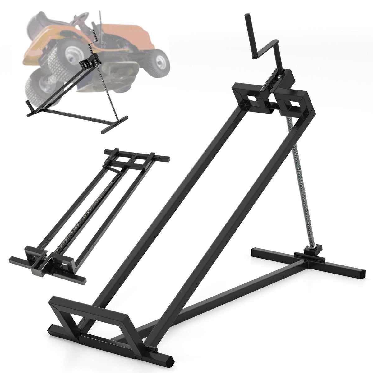 Lawn Mower Lift Jack Riding Mower Lift with Adjustable Height and Angle-Black