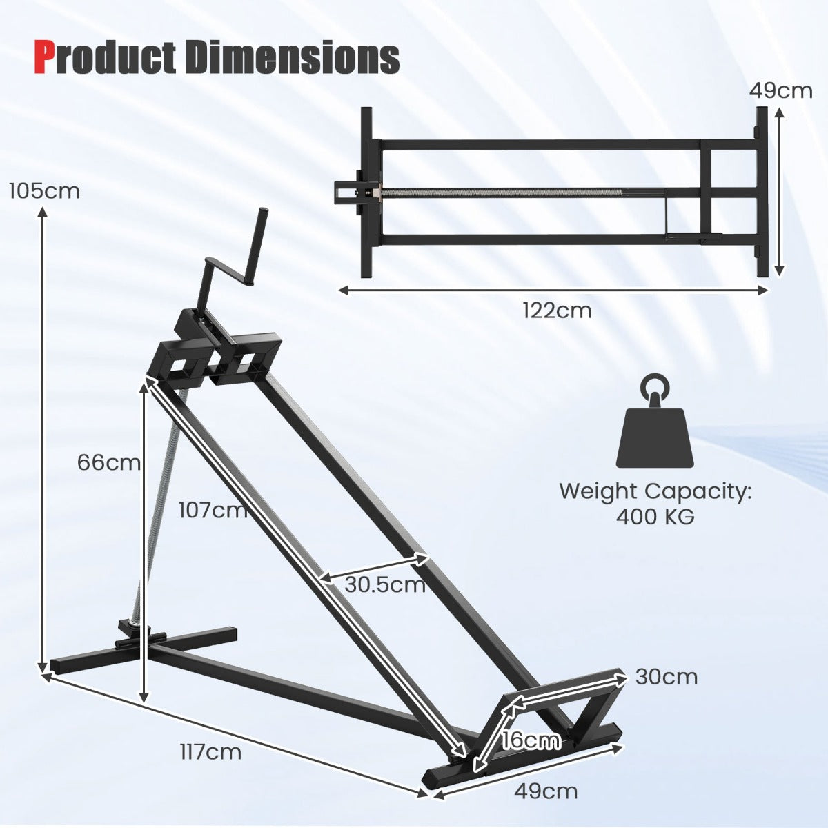Lawn Mower Lift Jack Riding Mower Lift with Adjustable Height and Angle-Black