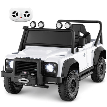Licensed Land Rover Defender 12V Ride On Toy Car with Parent Remote Control -White