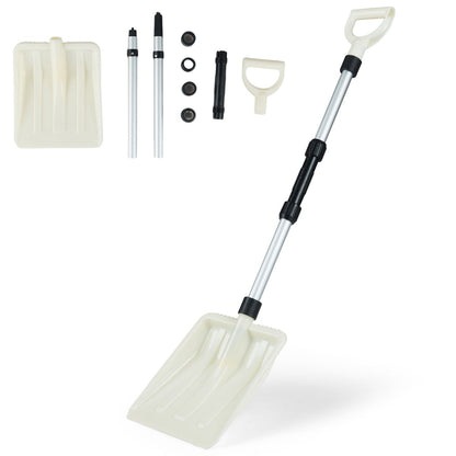 Lightweight Transfer Shovel with Ergonomic Handle and Heavy-Duty Aluminum Pole-White