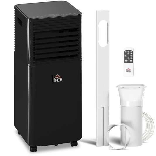 HOMCOM 7000 BTU 4-In-1 Portable Air Conditioner Unit Cooling Dehumidifying Ventilating  for Room up to 26mÂ², with Fan, Remote, 24H Timer, Window Mount Kit, R290, A Energy Efficiency