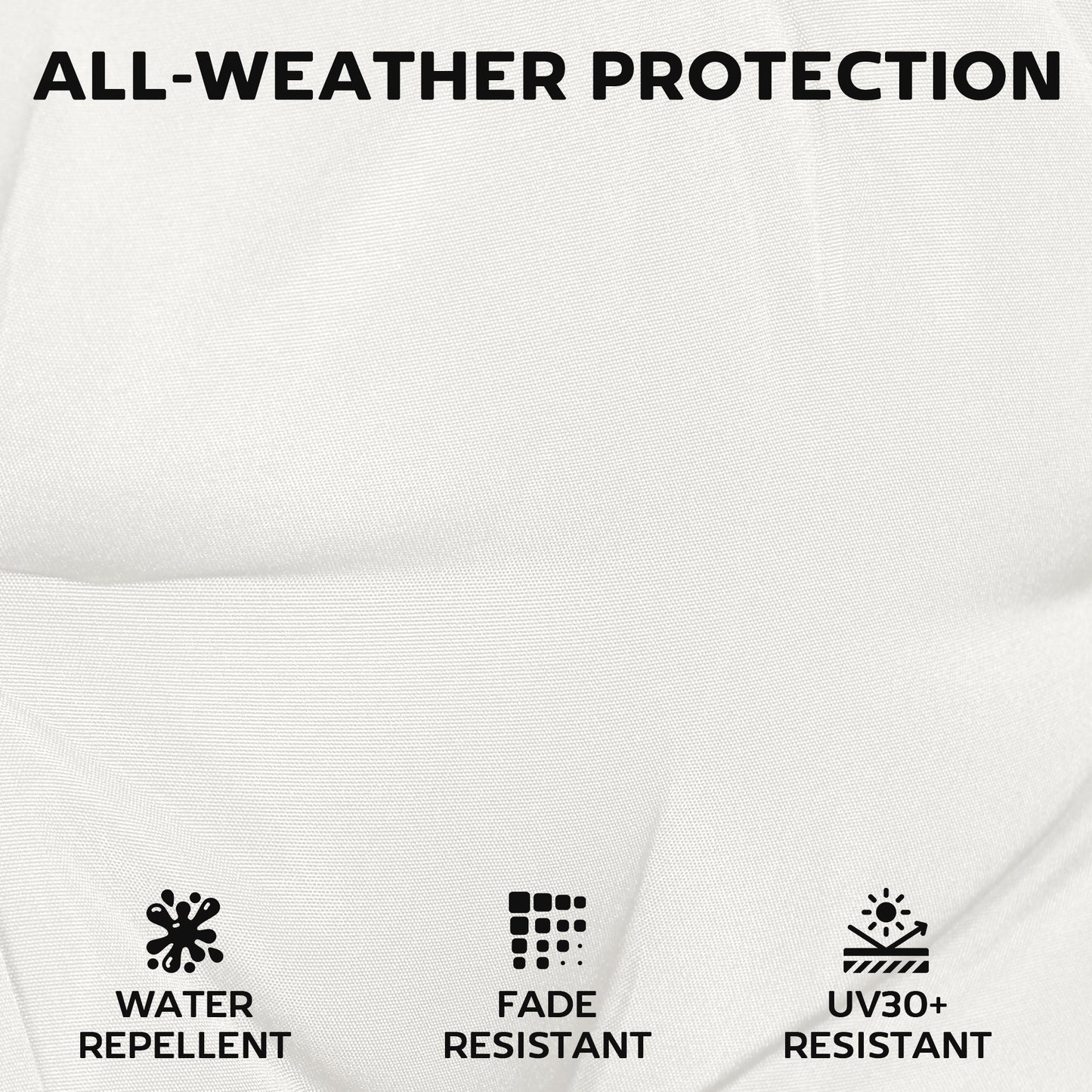 Outsunny Outdoor Seat Cushions Set of 2 with Ties, Waterproof Garden Seat Pads, Cream White
