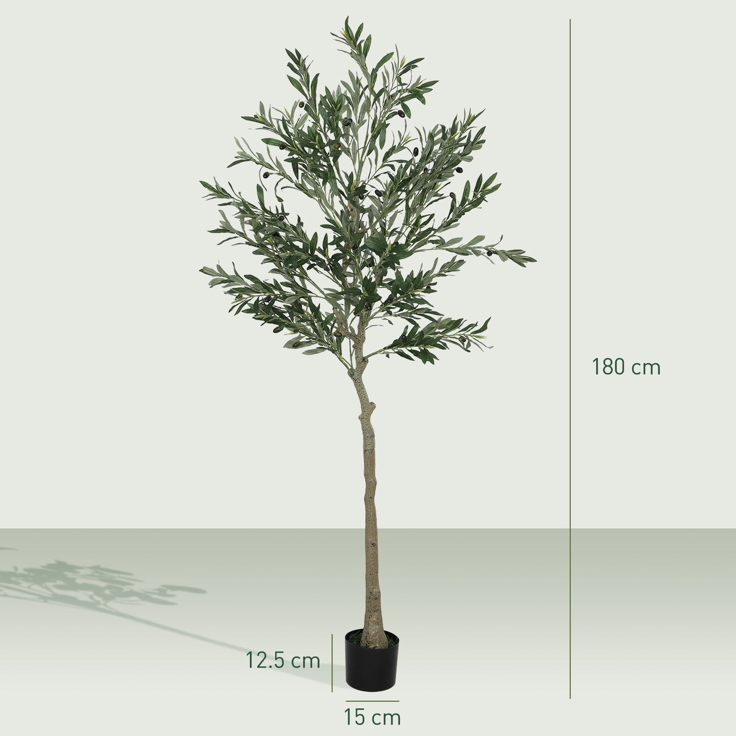HOMCOM Set of Two Silk Leaf Artificial Olive Trees