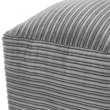 Porto Jumbo Cord Footstool - Black