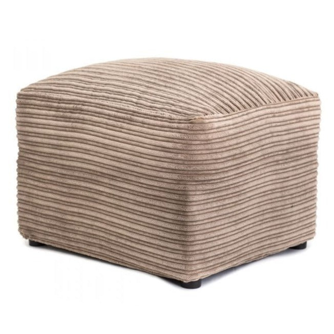 Porto Jumbo Cord Footstool - Black