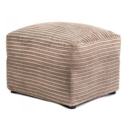 Porto Jumbo Cord Footstool - Black