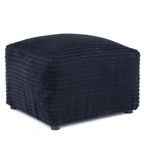 Porto Jumbo Cord Footstool - Black