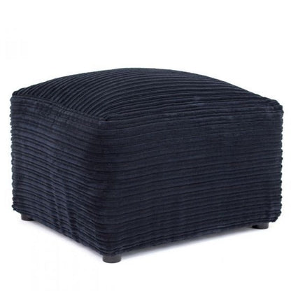 Porto Jumbo Cord Footstool - Black