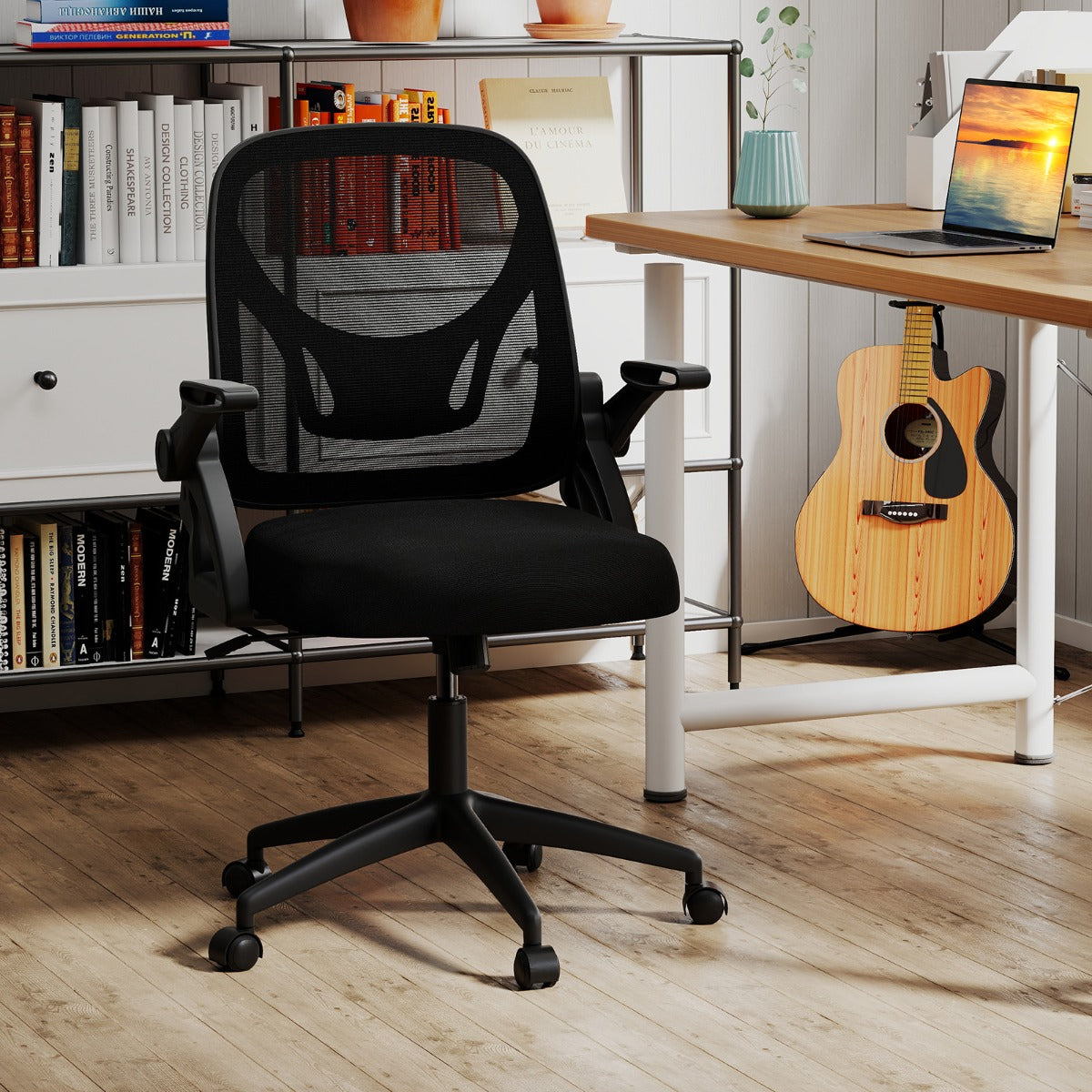 Mesh Office Chair Ergonomic Height Adjustable Swivel Task Computer Desk Chair -Black