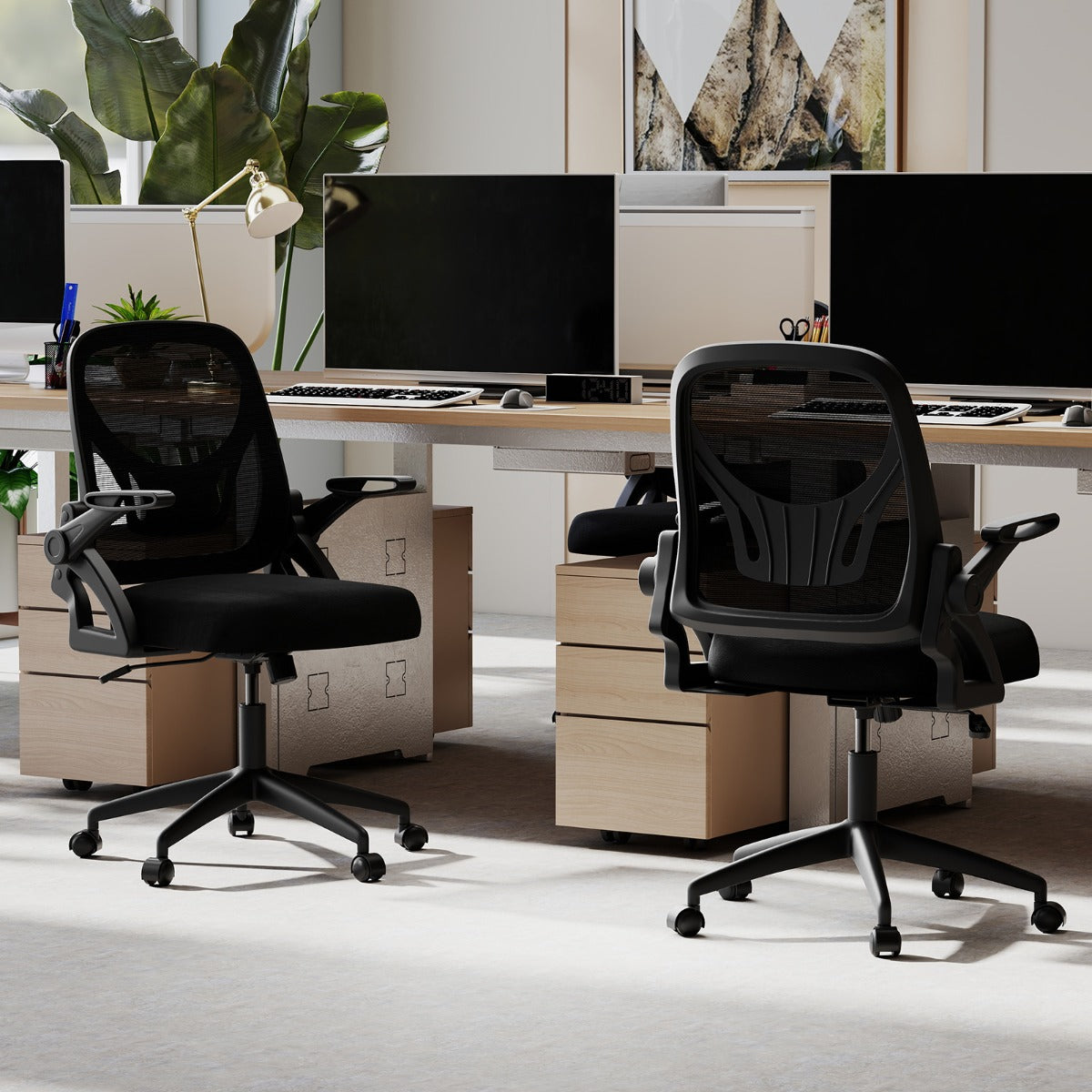 Mesh Office Chair Ergonomic Height Adjustable Swivel Task Computer Desk Chair -Black