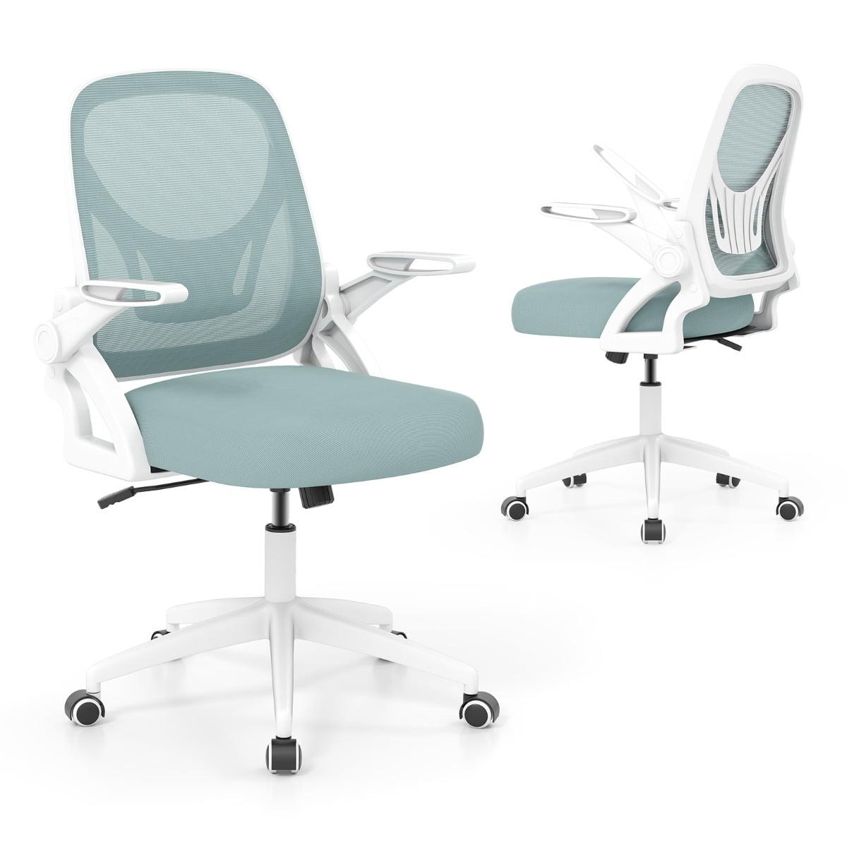 Mesh Office Chair Ergonomic Height Adjustable Swivel Task Computer Desk Chair -Blue