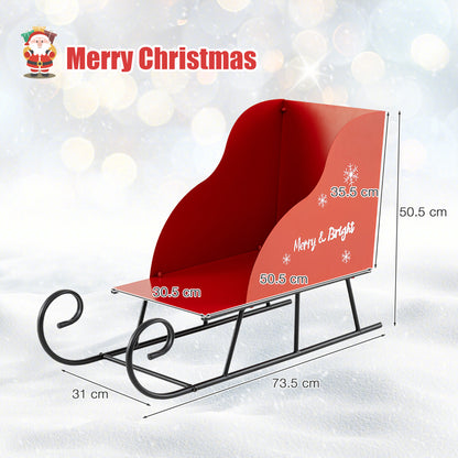 Metal Christmas Santa Sleigh Basket Xmas Santa's Gift Storage Sleigh