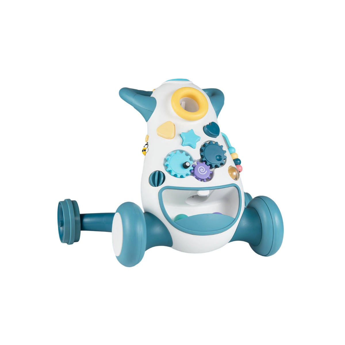 Montessori Baby Walker Toddler Educational Push Toy with Music and Light-Blue