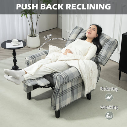 HOMCOM 160Â° Reclining Armchair, with Footrest - Grey