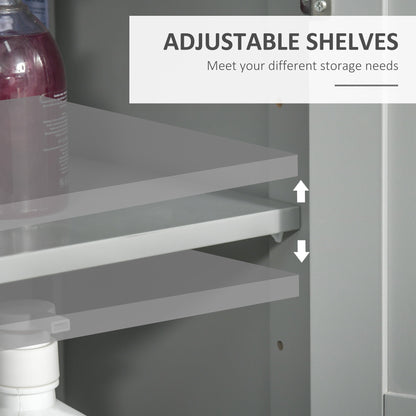 kleankin Modern Bathroom Floor Cabinet - Grey