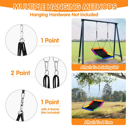 Large Nest Swing with Adjustable Hanging Ropes for Backyard-Multicolor