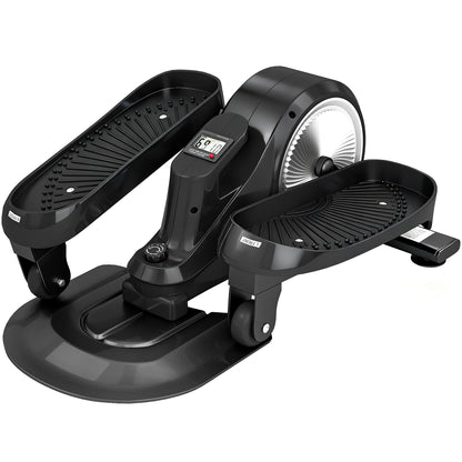SPORTNOW Under Desk Elliptical Machine with LCD Monitor, 8 Adjustable Magnetic Resistances for 2-in-1 Seat & Stand Up Exercise
