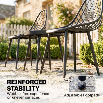 Outsunny 3-Piece Outdoor Bistro Set with 2 Chairs and Round Table for Garden, Balcony, Porch, Black