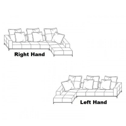 Chicago Velvet Corner Sofa - Silver Blue