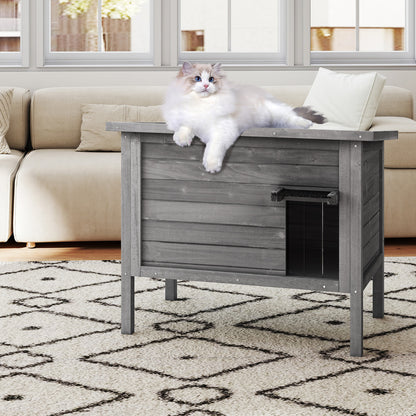 Outdoor Insulated Cat House with All-Round Insulated Styfoam-Dark Grey