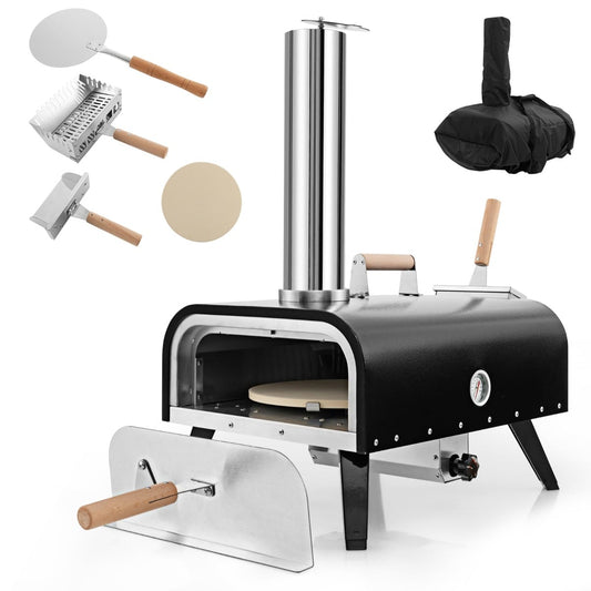 Stainless Steel 3-Layer Oven with Thermometer Pizza Peel and Carry Bag