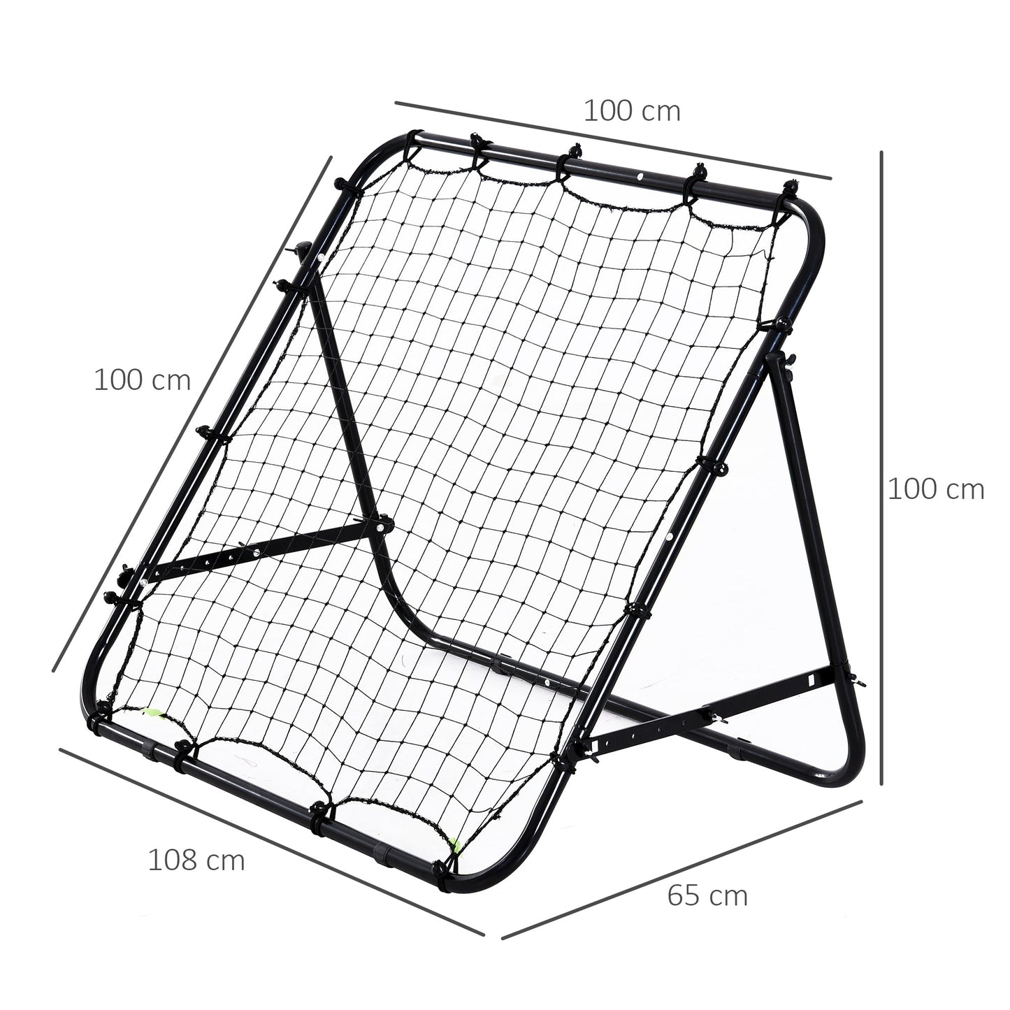 HOMCOM Adjustable Rebounder Net Kickback Target Goal for Teens Adults Training, Black