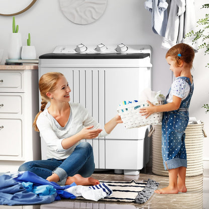 Portable Washing Machine with Drain Pump for Apartment Dorm-Black