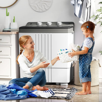 Portable Washing Machine with Drain Pump for Apartment Dorm-Grey