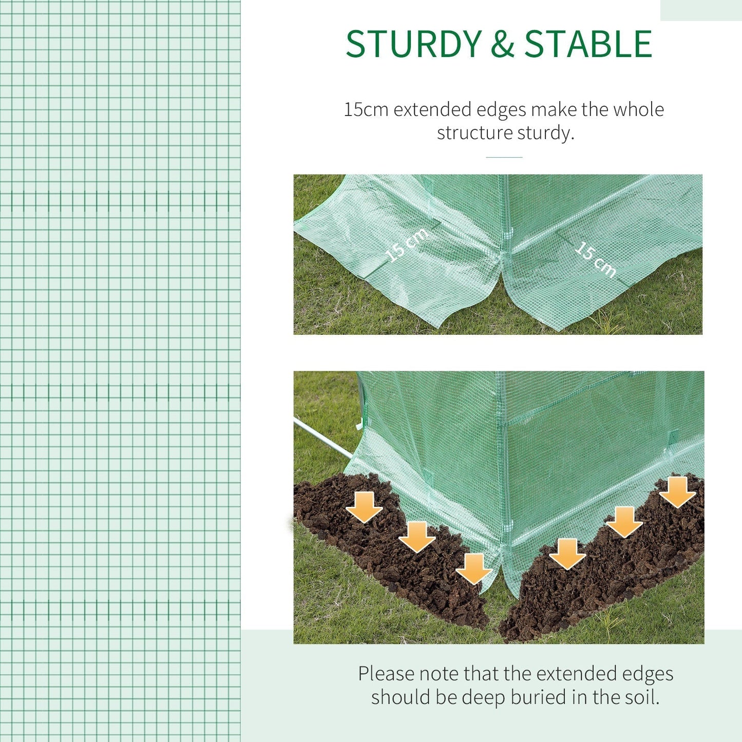 Outsunny 6 x 3 x 2 m Polytunnel Greenhouse with Roll-up Door and 12 Mesh Windows, Walk-in Garden Tunnel Warm House Tent with UV-resistant PE Cover and Galvanised Steel Frame, Green