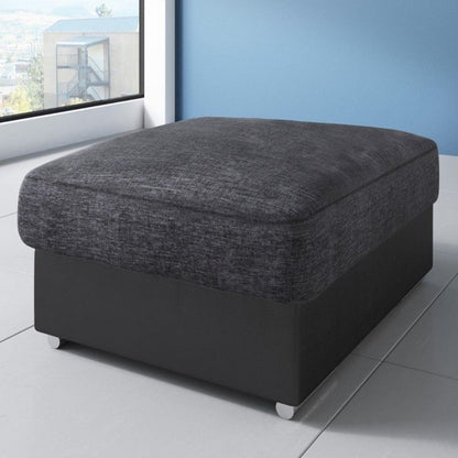 Ferol Fabric Larger Corner Sofa - Black/Grey