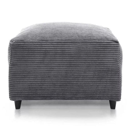 Jasmine Jumbo Cord Footstool - Grey