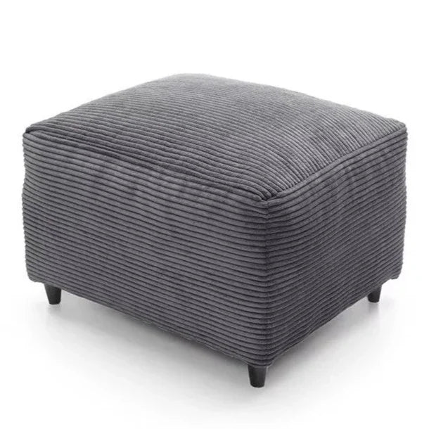 Jasmine Jumbo Cord Footstool - Grey