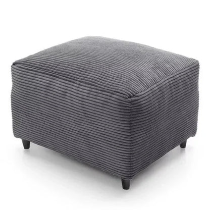 Jasmine Jumbo Cord Footstool - Grey