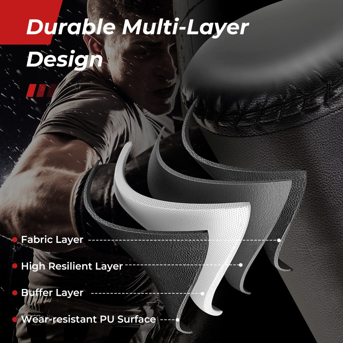 Boxing Bag with Boxing Gloves and Suction Cup Base
