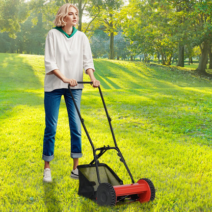 Manual Grass Sweeper with 30cm Cutting Width-Red