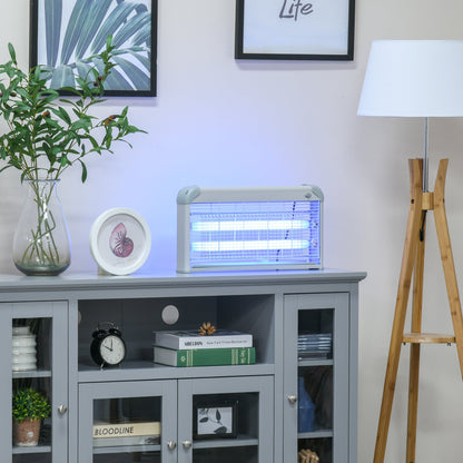 Outsunny Wall Hanging Bug Zapper, 30W Electric Fly Zapper Mosquito Killer, 60ã¡ Coverage Insect Killer, Indoor Outdoor Use, Grey