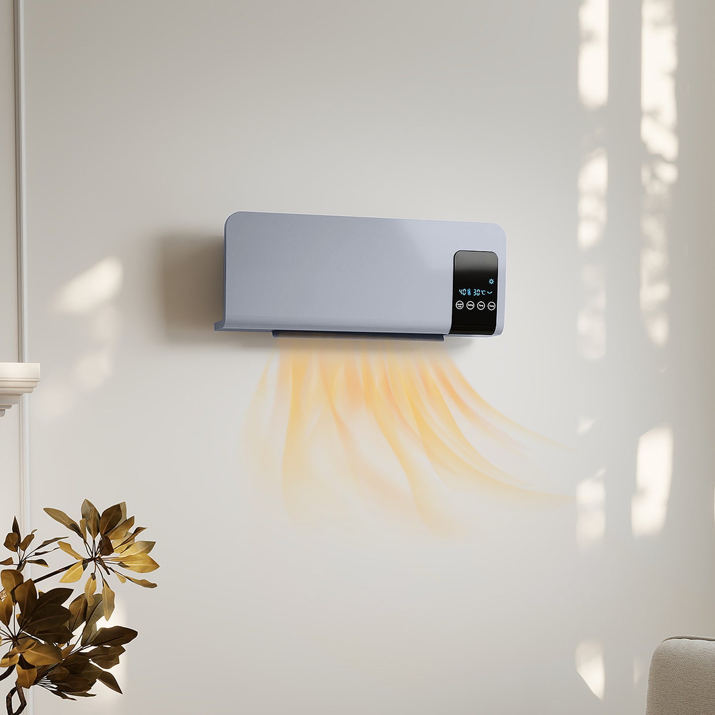 HOMCOM 2000W Wall Mounted Heater, 18-45Â°C Temperature, Grey