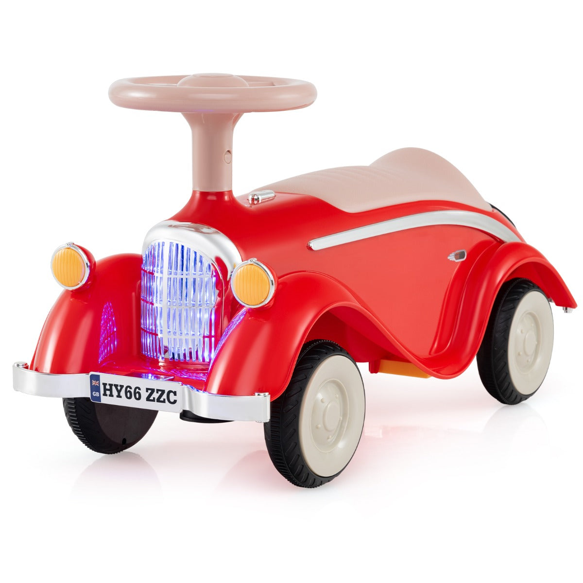 Toddler Ride on Toy with Steering Wheel for Children 19-36 Months Old-Red