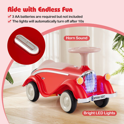 Toddler Ride on Toy with Steering Wheel for Children 19-36 Months Old-Red