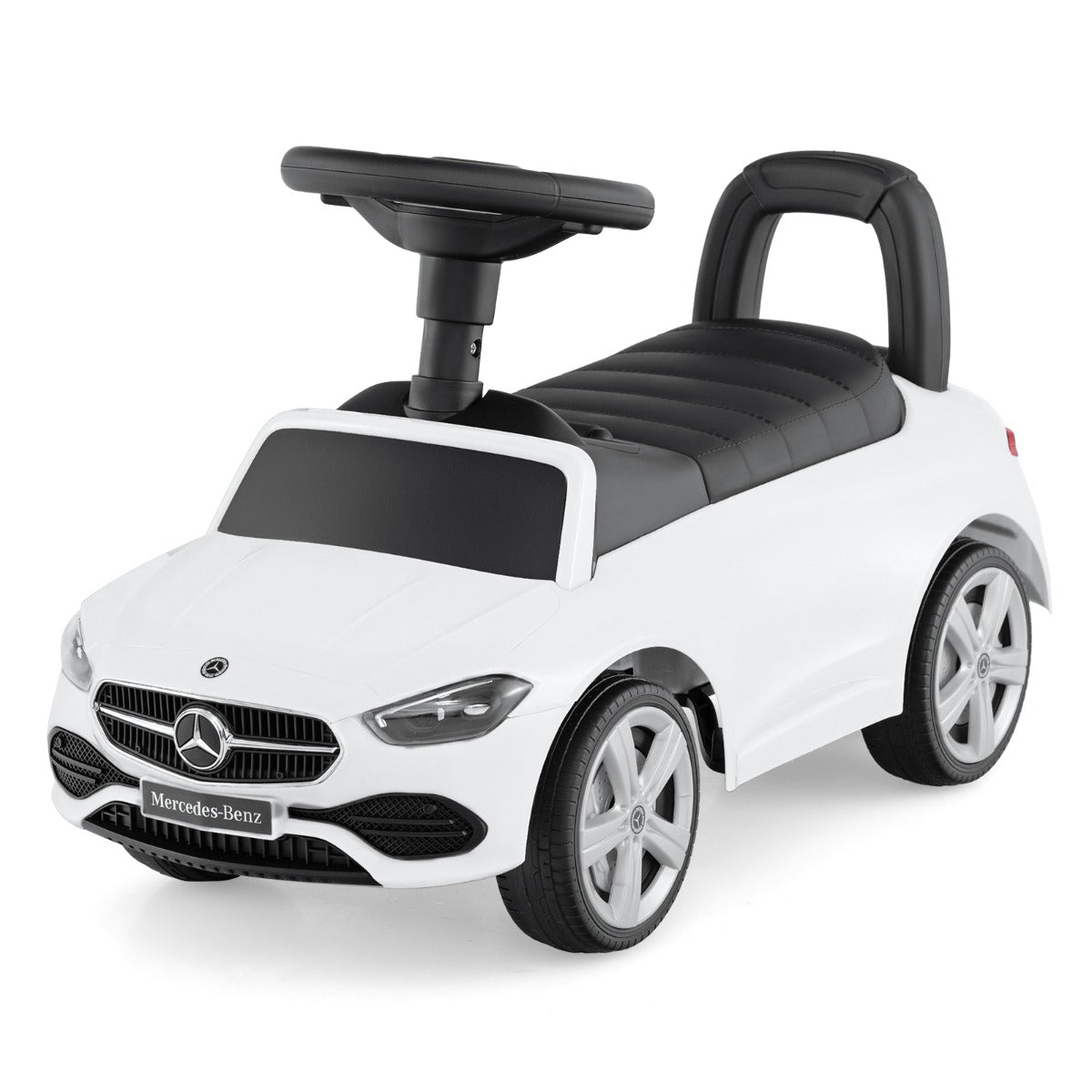 Ride on Sliding Car with Steering Wheel with Horn and Engine Sound-White