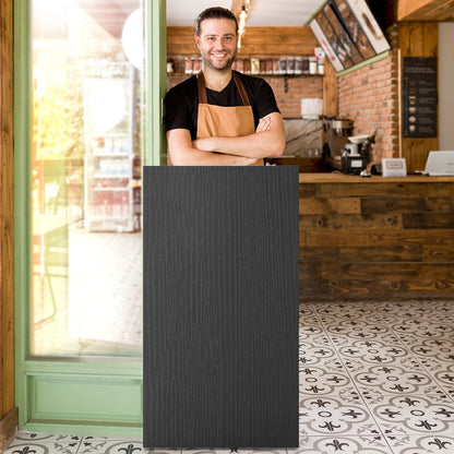 Rolling Lectern Stand with 2 Storage Shelves and 4 Universal Casters-Black