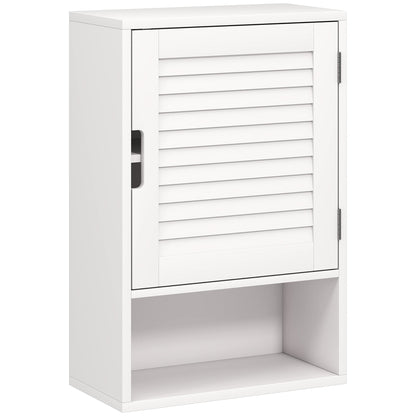 HOMCOM Bathroom Cabinet, Wall Mounted Storage Cabinet with Adjustable Shelves, 40 x 20 x 60 cm, White