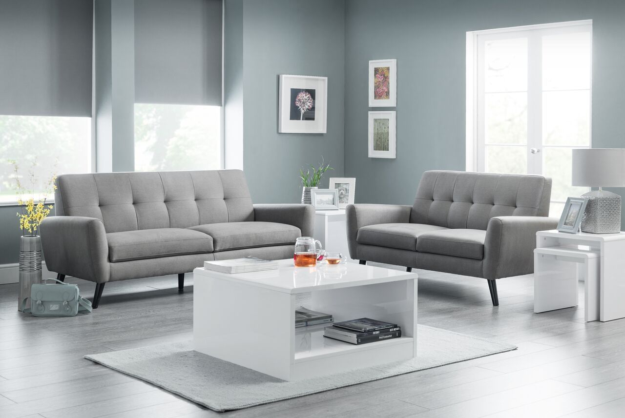 Monza Grey Fabric Retro Sofa Bed