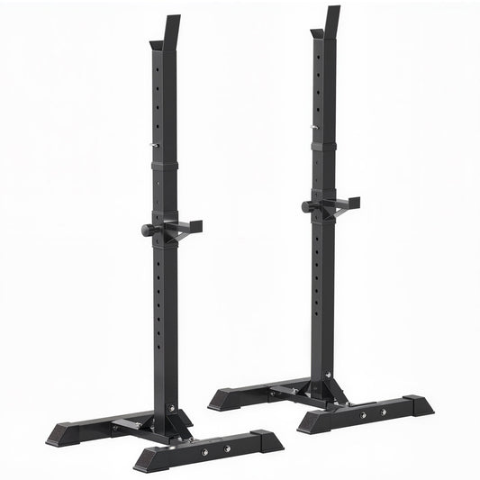 HOMCOM Adjustable Squat Rack, Weight Strength Training Bench Press Rack Weight Bench Supporter for Home Gym Exercise, Max Load 150kg, 124-154cm