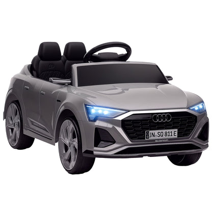 AIYAPLAY Audi Q8 e-tron Sportback Licensed 12V Ride on Car w/ Remote, 4 Spring Suspension Wheels, Headlamps, Music, Horn - Grey