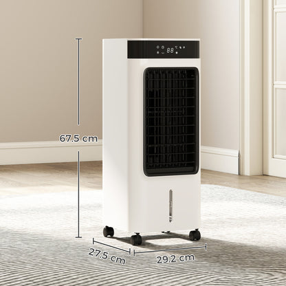 HOMCOM Portable Air Cooler, 3-In-1 Evaporative Air Cooler with 7 Litre Water Tank, 48Â° Oscillation, White