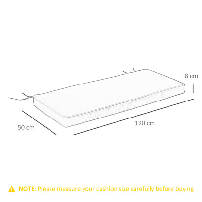 Outsunny 2 Seater Garden Bench Cushion -Light Grey