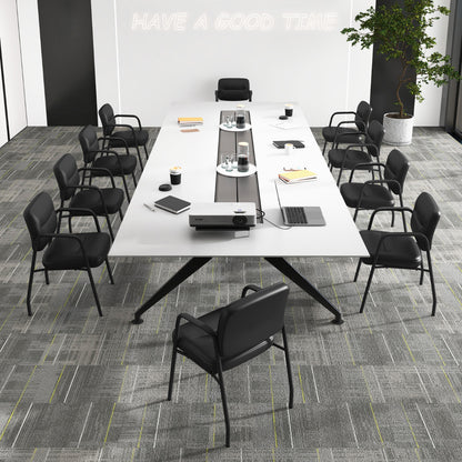 Set of 4 Waiting Room Chairs with Integrated Armrests No Wheels-Black